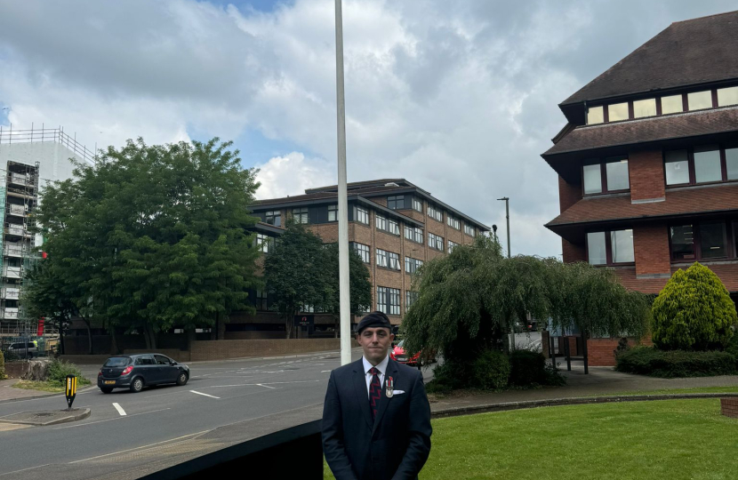 Ed at at the flag raising ceremony