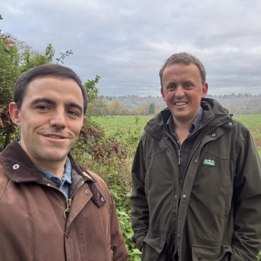 Ed McGuinness and Jim on his farm